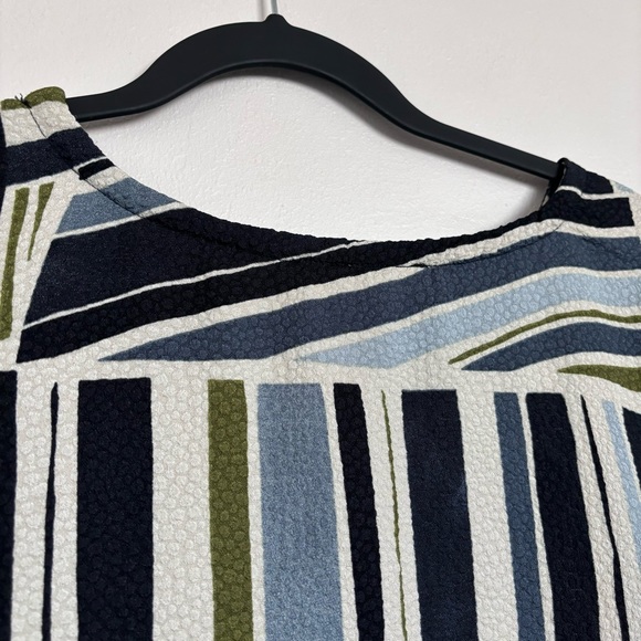 Weston Anthropologie Geometric Striped 3/4 Sleeve Shift Dress Size Medium - Picture 8 of 12